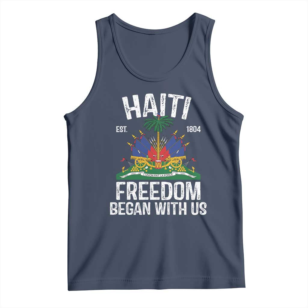 Haiti Freedom Began With Us Tank Top Haitian Flag Day