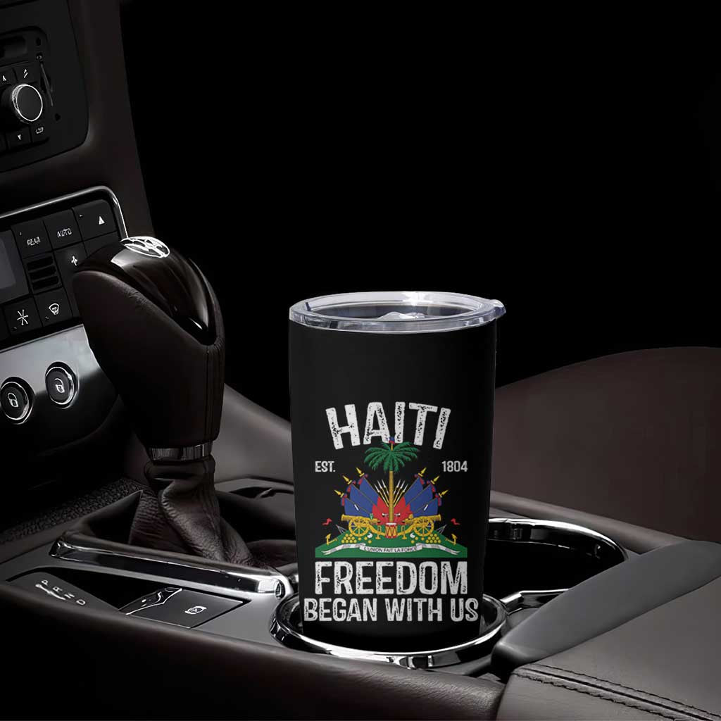 Haiti Freedom Began With Us Tumbler Cup Haitian Flag Day