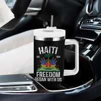 Haiti Freedom Began With Us Tumbler With Handle Haitian Flag Day
