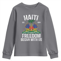 Haiti Freedom Began With Us Youth Sweatshirt Haitian Flag Day
