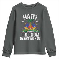 Haiti Freedom Began With Us Youth Sweatshirt Haitian Flag Day