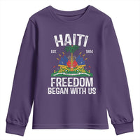Haiti Freedom Began With Us Youth Sweatshirt Haitian Flag Day