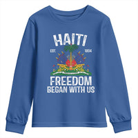 Haiti Freedom Began With Us Youth Sweatshirt Haitian Flag Day