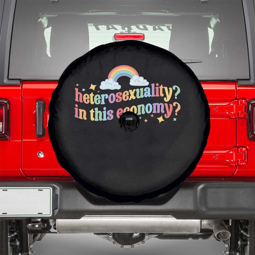 Funny Heterosexuality In This Economy Spare Tire Cover Rainbow LGBTQ+ Pride - Wonder Print Shop