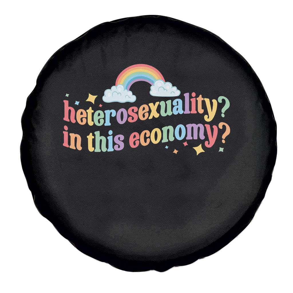 Funny Heterosexuality In This Economy Spare Tire Cover Rainbow LGBTQ+ Pride - Wonder Print Shop