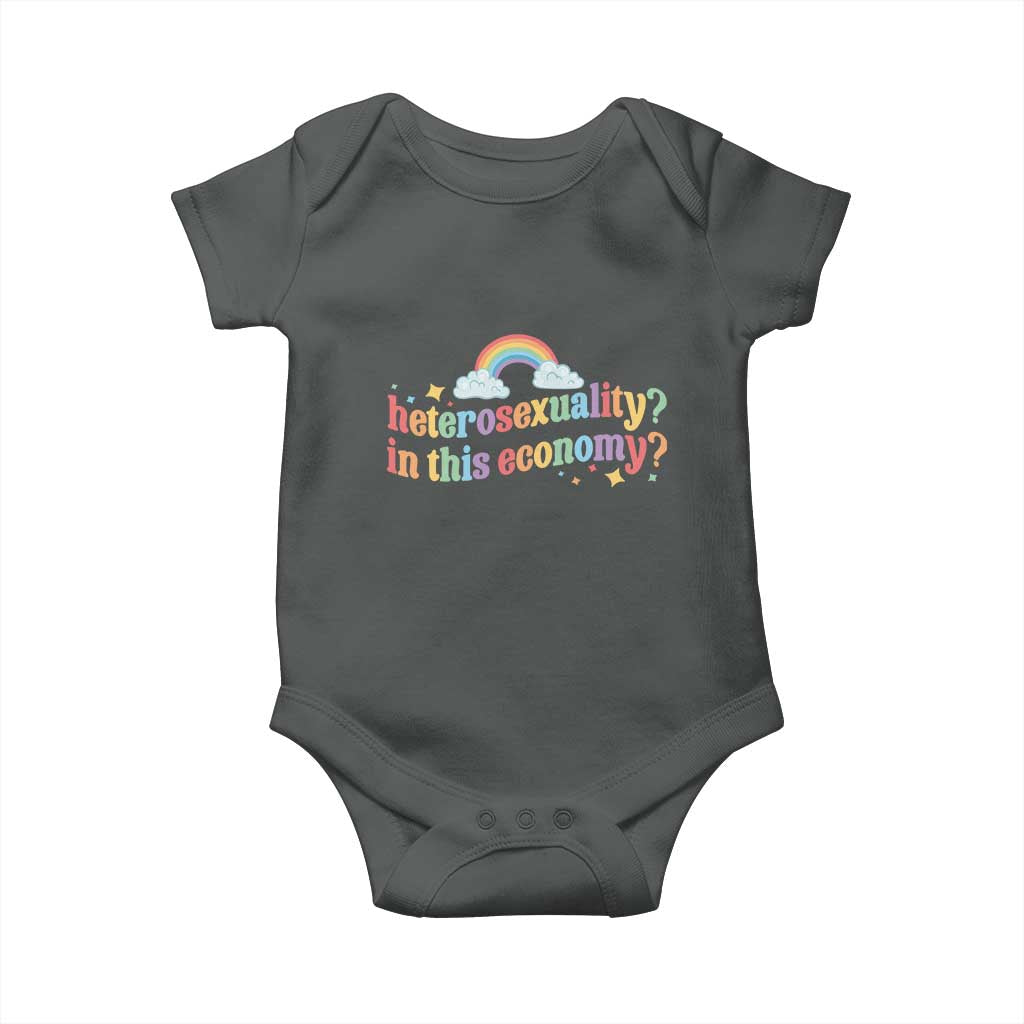 Funny Heterosexuality In This Economy Baby Onesie Rainbow LGBTQ+ Pride - Wonder Print Shop