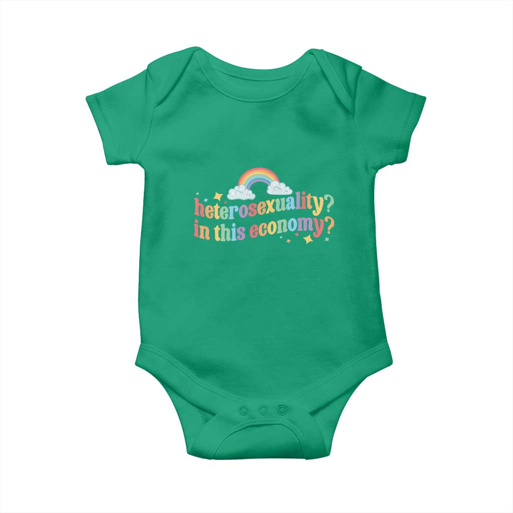 Funny Heterosexuality In This Economy Baby Onesie Rainbow LGBTQ+ Pride - Wonder Print Shop