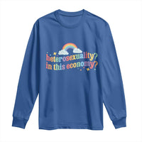 Funny Heterosexuality In This Economy Long Sleeve Shirt Rainbow LGBTQ+ Pride - Wonder Print Shop