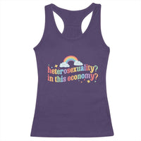 Funny Heterosexuality In This Economy Racerback Tank Top Rainbow LGBTQ+ Pride - Wonder Print Shop