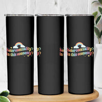 Funny Heterosexuality In This Economy Skinny Tumbler Rainbow LGBTQ+ Pride - Wonder Print Shop
