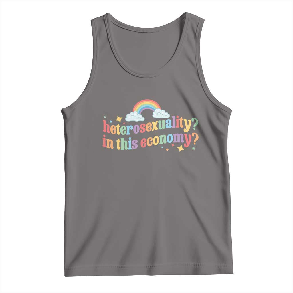 Funny Heterosexuality In This Economy Tank Top Rainbow LGBTQ+ Pride - Wonder Print Shop