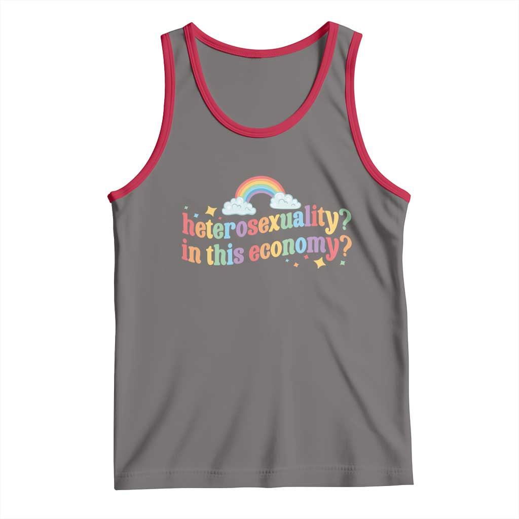 Funny Heterosexuality In This Economy Tank Top Rainbow LGBTQ+ Pride - Wonder Print Shop