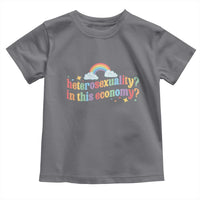 Funny Heterosexuality In This Economy Toddler T Shirt Rainbow LGBTQ+ Pride - Wonder Print Shop
