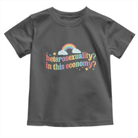 Funny Heterosexuality In This Economy Toddler T Shirt Rainbow LGBTQ+ Pride - Wonder Print Shop