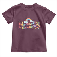 Funny Heterosexuality In This Economy Toddler T Shirt Rainbow LGBTQ+ Pride - Wonder Print Shop
