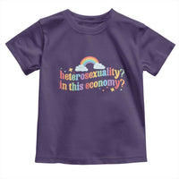 Funny Heterosexuality In This Economy Toddler T Shirt Rainbow LGBTQ+ Pride - Wonder Print Shop