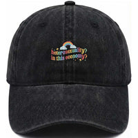 Funny Heterosexuality In This Economy Washed Cotton Baseball Cap Rainbow LGBTQ+ Pride