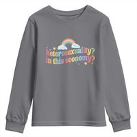 Funny Heterosexuality In This Economy Youth Sweatshirt Rainbow LGBTQ+ Pride - Wonder Print Shop