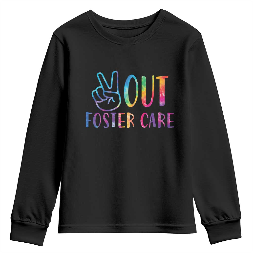 Adoption Foster Parents Youth Sweatshirt Peace Out Foster Care