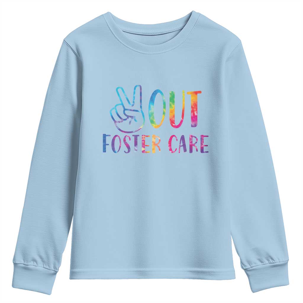 Adoption Foster Parents Youth Sweatshirt Peace Out Foster Care