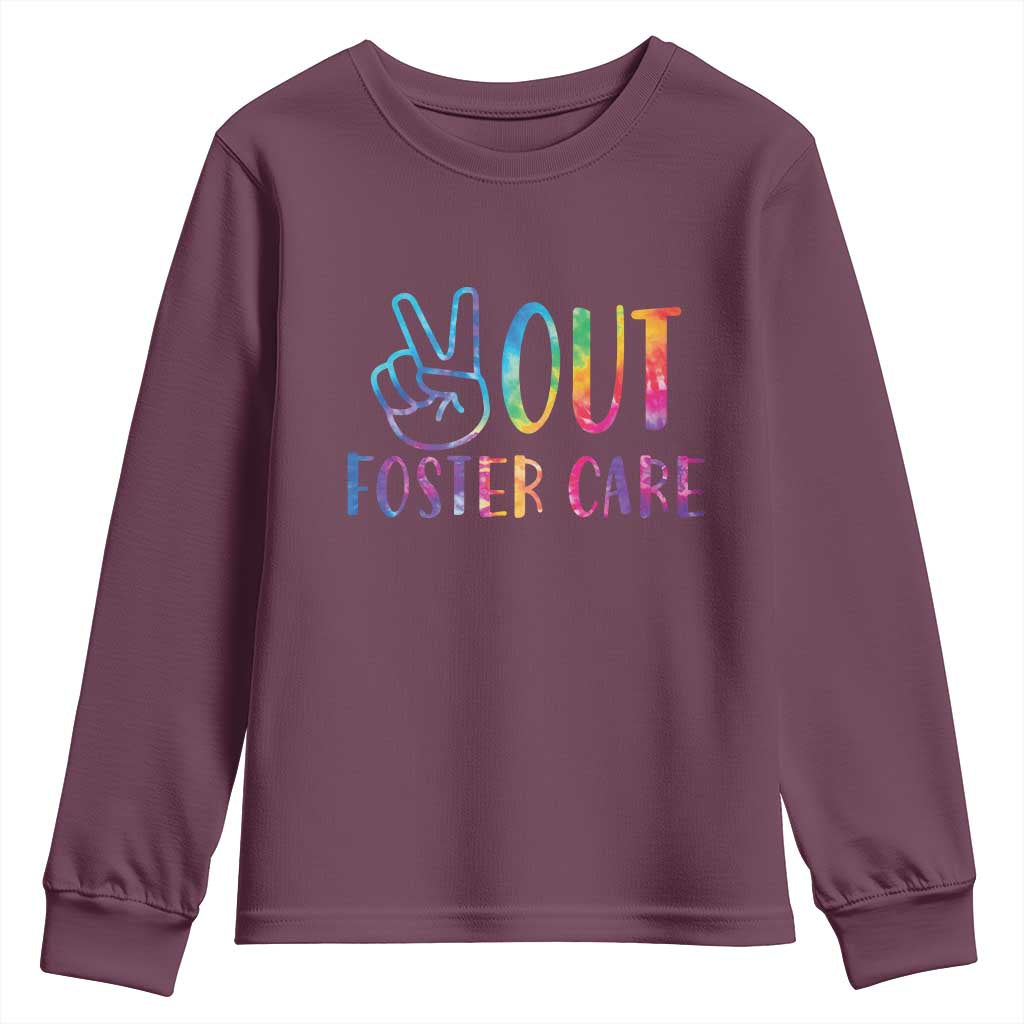 Adoption Foster Parents Youth Sweatshirt Peace Out Foster Care