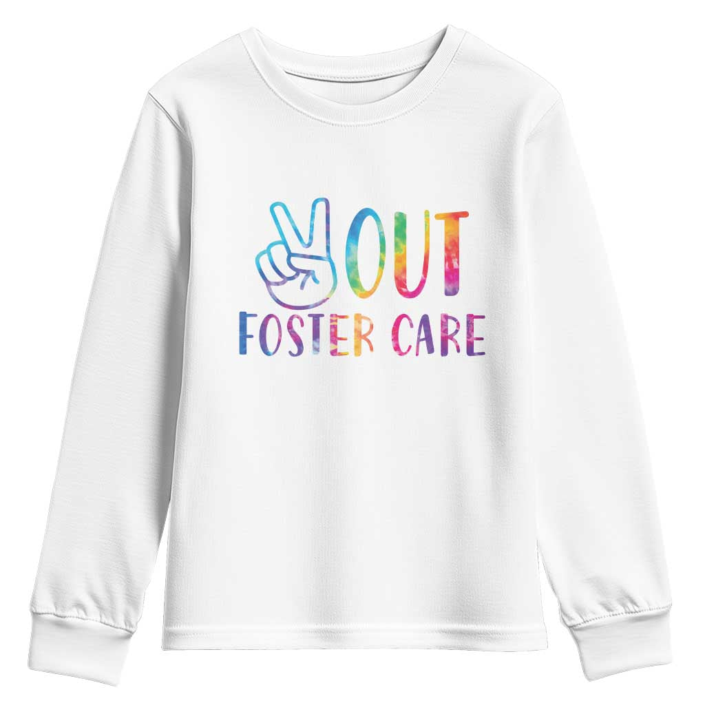 Adoption Foster Parents Youth Sweatshirt Peace Out Foster Care