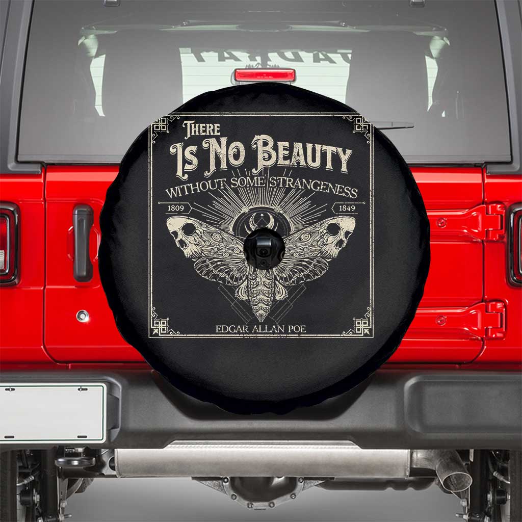 Funny Skull Moth Spare Tire Cover There Is No Beauty Without Some Strangeness Edgar Poe