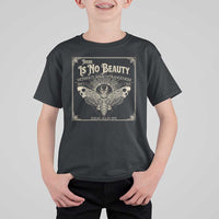 Funny Skull Moth T Shirt For Kid There Is No Beauty Without Some Strangeness Edgar Poe
