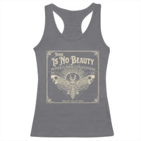 Funny Skull Moth Racerback Tank Top There Is No Beauty Without Some Strangeness Edgar Poe