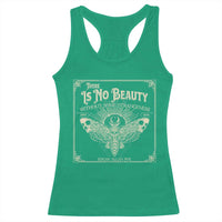 Funny Skull Moth Racerback Tank Top There Is No Beauty Without Some Strangeness Edgar Poe