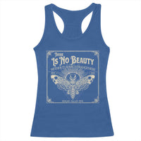 Funny Skull Moth Racerback Tank Top There Is No Beauty Without Some Strangeness Edgar Poe