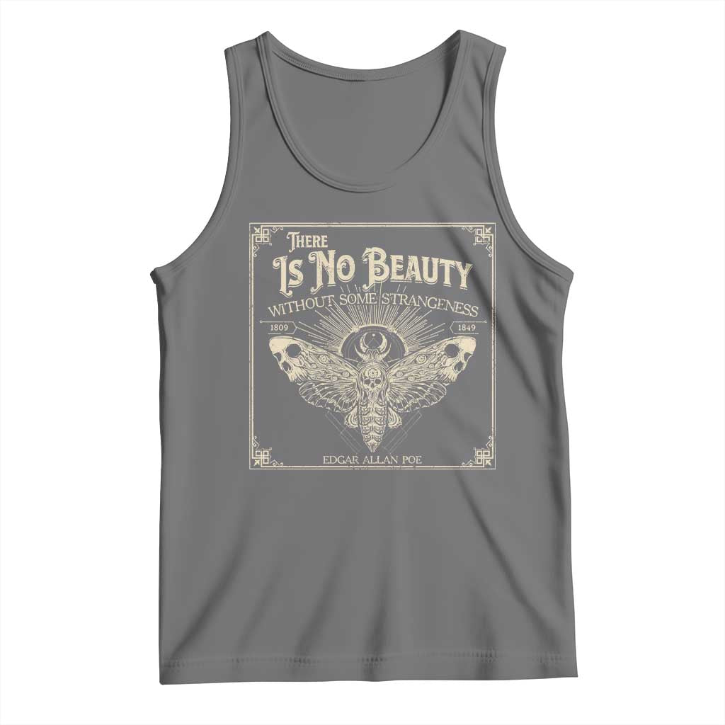 Funny Skull Moth Tank Top There Is No Beauty Without Some Strangeness Edgar Poe