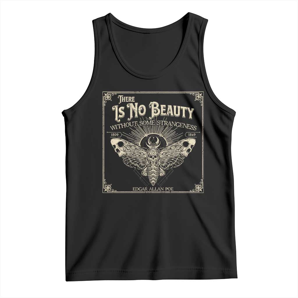 Funny Skull Moth Tank Top There Is No Beauty Without Some Strangeness Edgar Poe