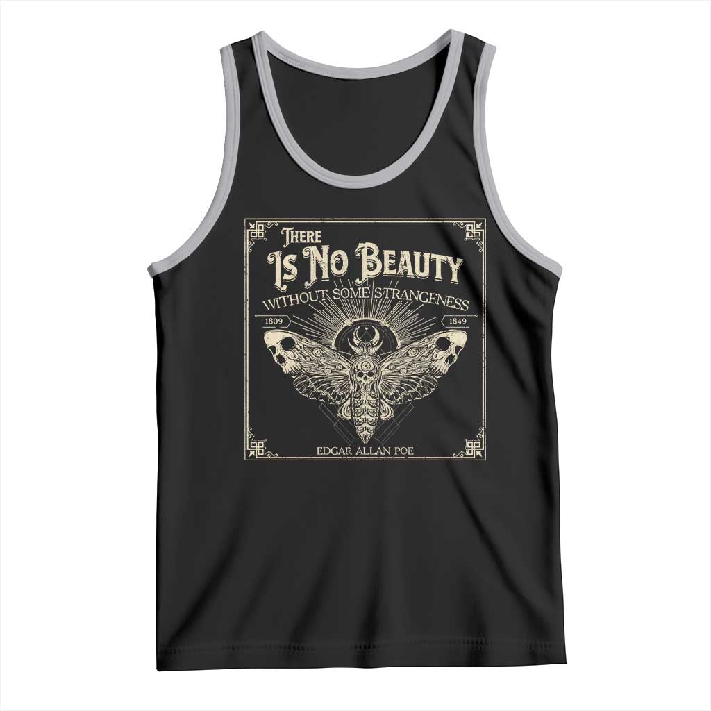 Funny Skull Moth Tank Top There Is No Beauty Without Some Strangeness Edgar Poe