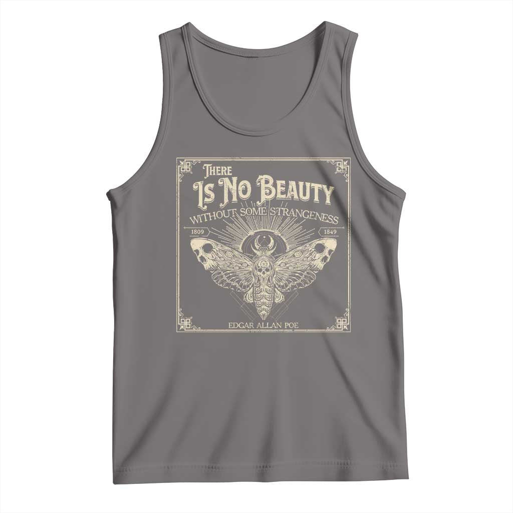 Funny Skull Moth Tank Top There Is No Beauty Without Some Strangeness Edgar Poe