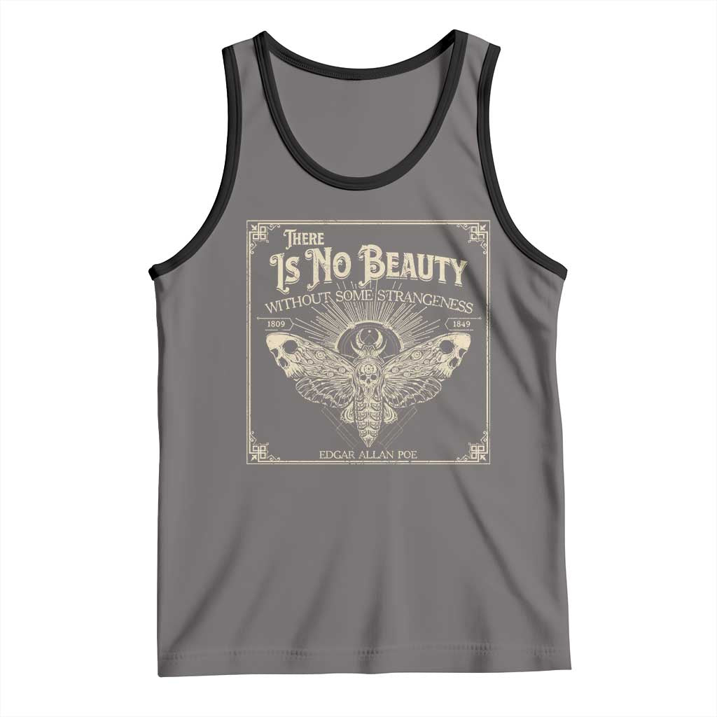 Funny Skull Moth Tank Top There Is No Beauty Without Some Strangeness Edgar Poe
