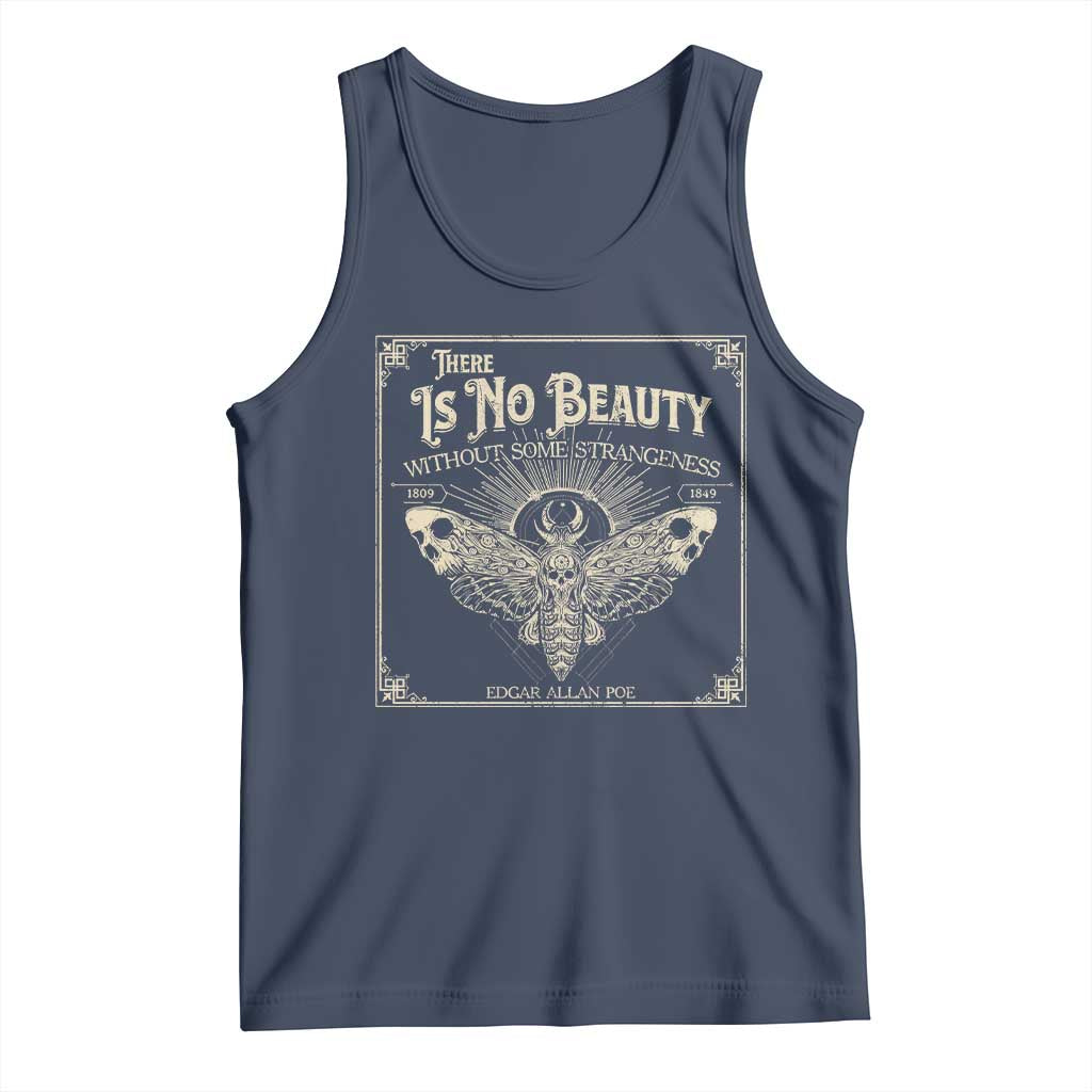 Funny Skull Moth Tank Top There Is No Beauty Without Some Strangeness Edgar Poe