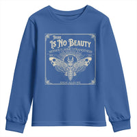 Funny Skull Moth Youth Sweatshirt There Is No Beauty Without Some Strangeness Edgar Poe