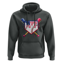 Funny Ice Cream Baseball Drip American Flag Hoodie 4th Of July