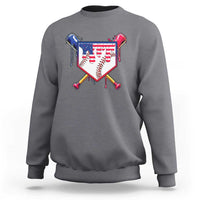 Funny Ice Cream Baseball Drip American Flag Sweatshirt 4th Of July