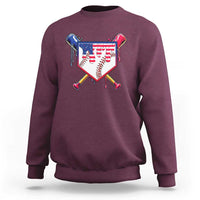 Funny Ice Cream Baseball Drip American Flag Sweatshirt 4th Of July