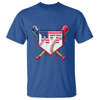 Funny Ice Cream Baseball Drip American Flag T Shirt 4th Of July