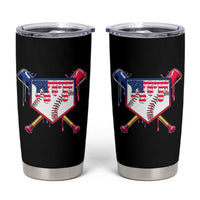 Funny Ice Cream Baseball Drip American Flag Tumbler Cup 4th Of July