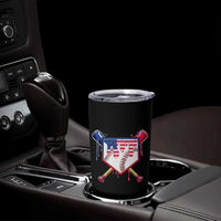 Funny Ice Cream Baseball Drip American Flag Tumbler Cup 4th Of July