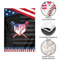Funny Ice Cream Baseball Drip American Flag Garden Flag 4th Of July