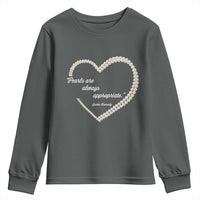 Pearls Are Always Appropriate Youth Sweatshirt Jacqueline Kennedy Quotes