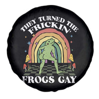 Funny They Turned The Frickin Frogs Gay Spare Tire Cover Gay Frog LGBT Rainbow