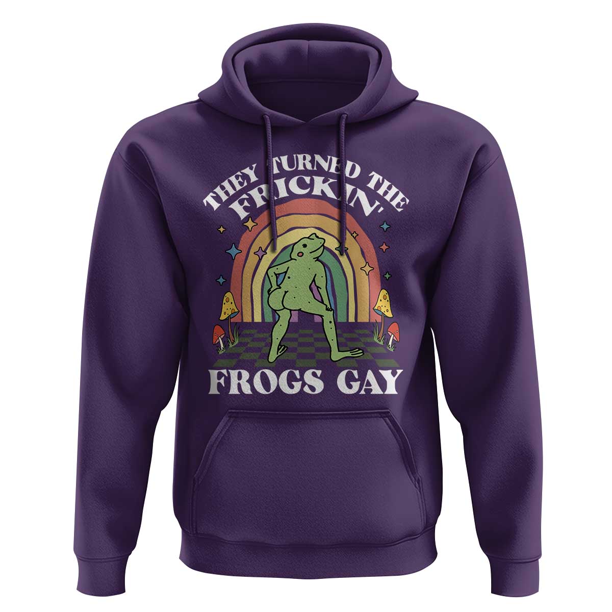 Funny They Turned The Frickin Frogs Gay Hoodie Gay Frog LGBT Rainbow
