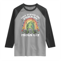 Funny They Turned The Frickin Frogs Gay Raglan Shirt Gay Frog LGBT Rainbow