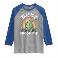 Funny They Turned The Frickin Frogs Gay Raglan Shirt Gay Frog LGBT Rainbow